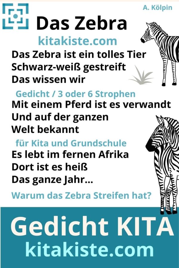 Gedicht Zebra Kindergarten Grundschule Voransicht