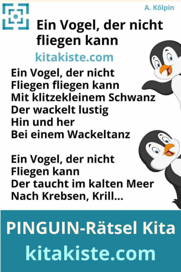 Rätsel Reim Pinguin Kindergarten Voransicht