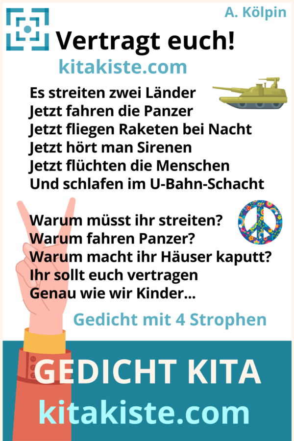 Frieden Gedicht Kindergarten Voransicht