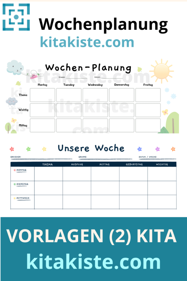 Wochenplanung VORLAGE Kita Kiste Wochenplanung VORLAGE Kita Kiste